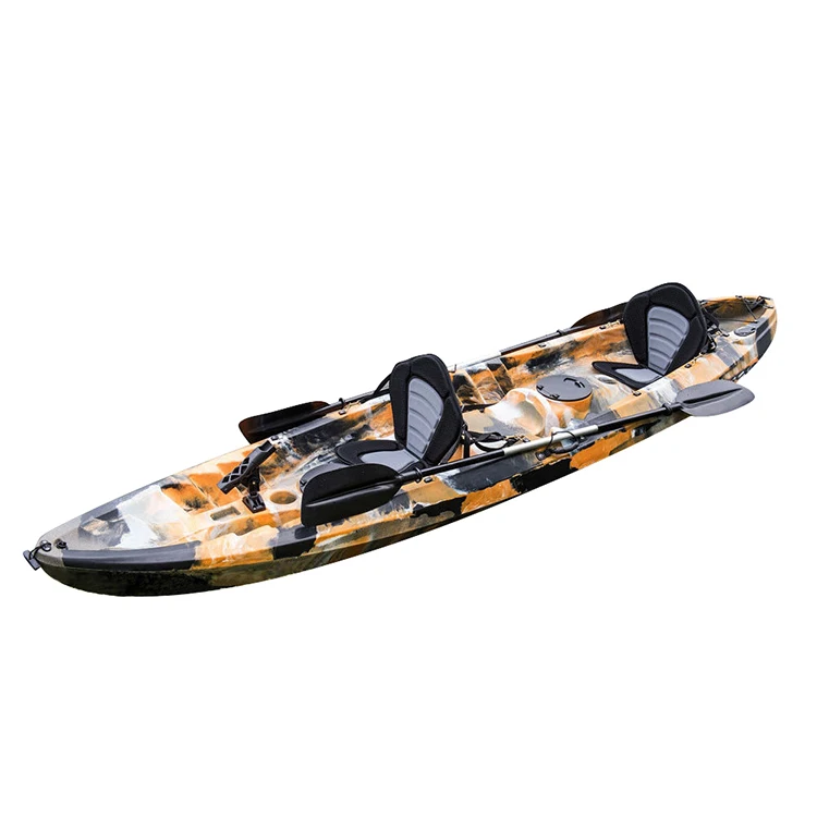 wholesale Fishing Pedal Drive Cheap river Fisher Waterproof Tandem Sailing Double Pvc Kayak 3 Person Canoe Sit On Top Kayaks