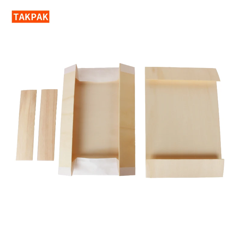 Biodegradable Wholesale Wooden Japanese Takeaway Food Packaging 4 Compartment Disposable Tiffin Bento Lunch Meal Box