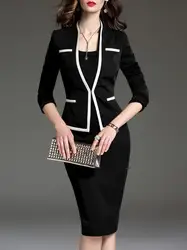 Элегантный осенний комплект из двух предметов CAVD1688 2019, офисная одежда для женщин, женский Блейзер, костюм, производители одежды