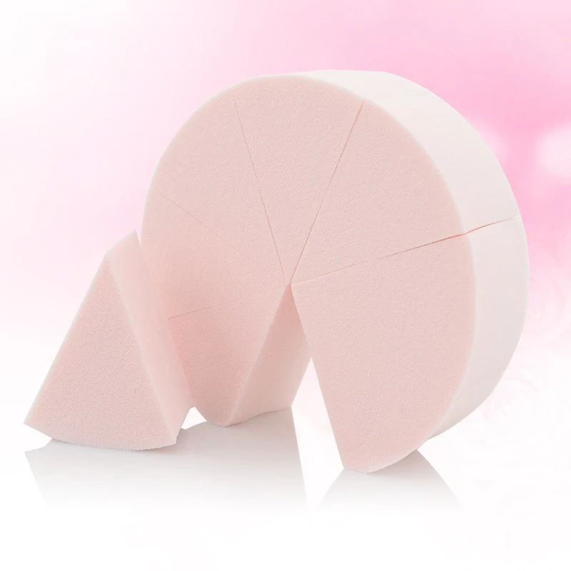 hot sell Portable 8PCS Small round shape Makeup Sponge With PVC Bag