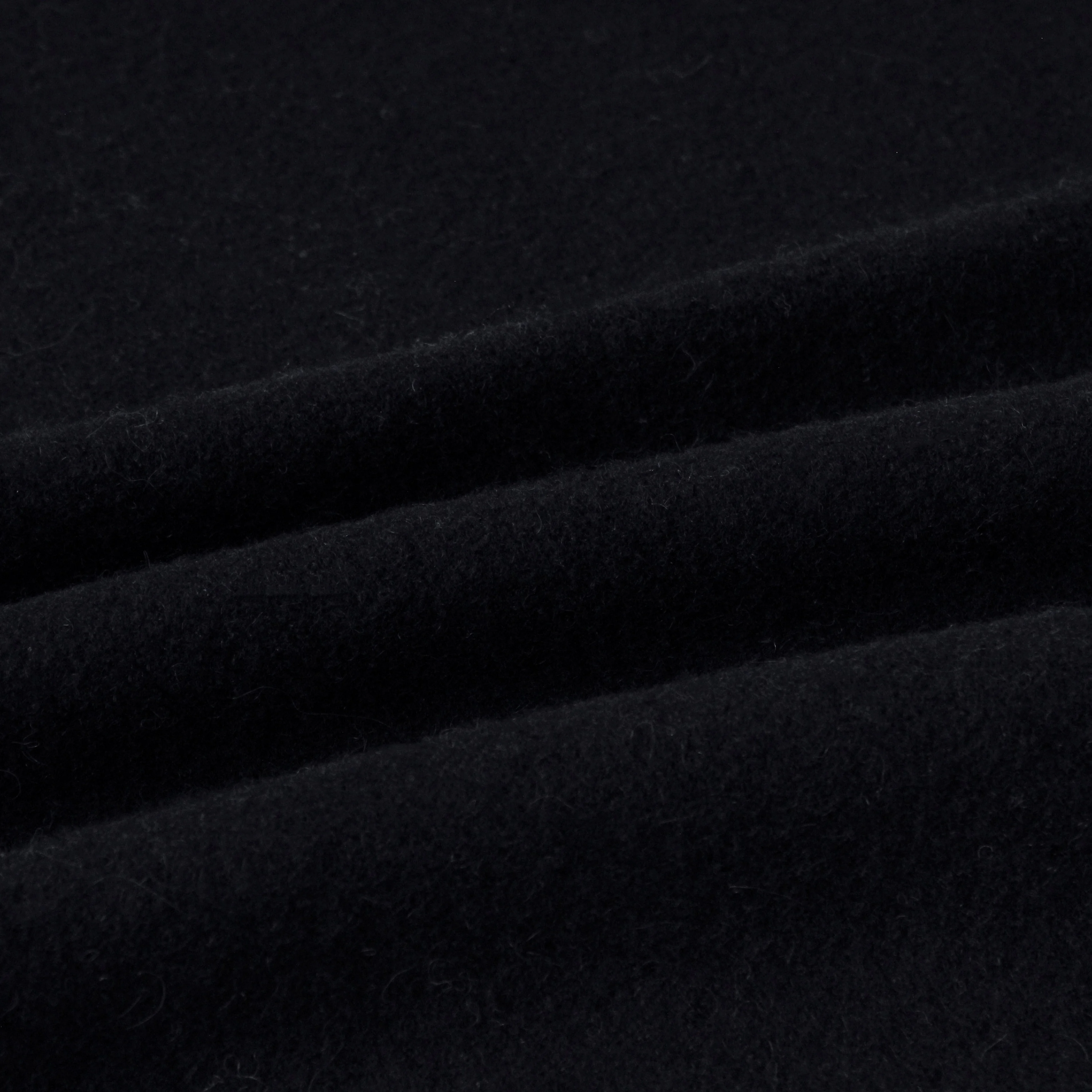 24 New Arrival High Quality Brand Fashion Pure Black Woven Double Faced Alpaca Merino Wool Tweed Fabric for Overcoat Suit Dress