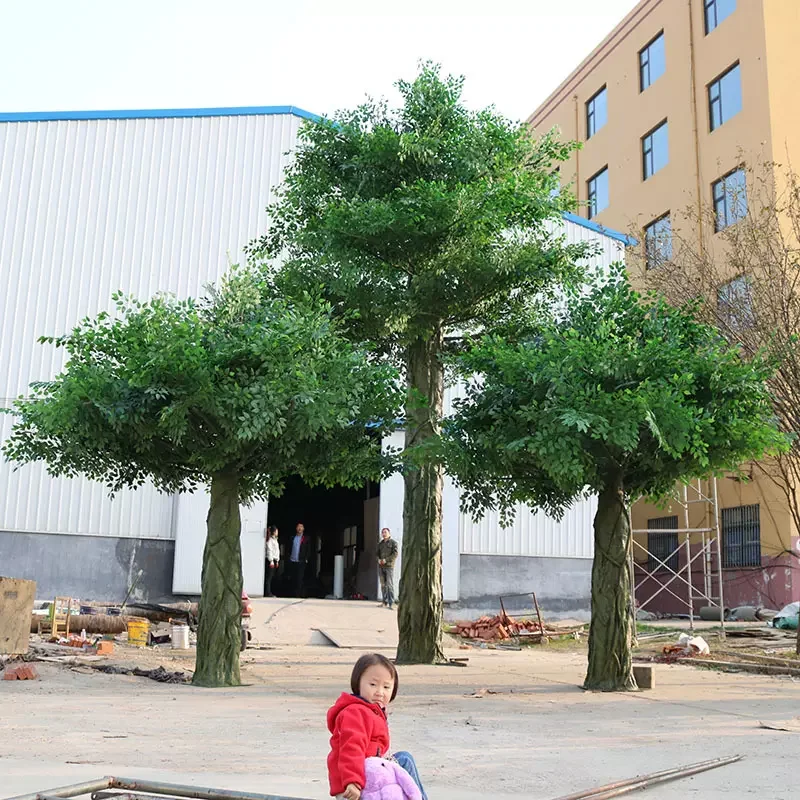 China Factory Big Fake Tree pink leaves Artificial Ficus Banyan Tree for Sale