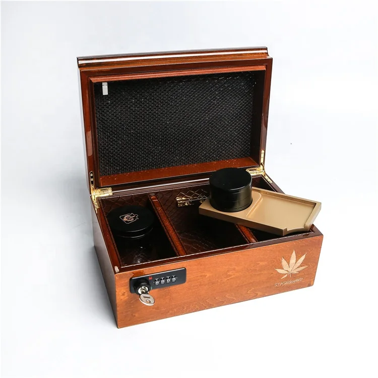 Professional manufacture modern travel lacquer wooden stash box