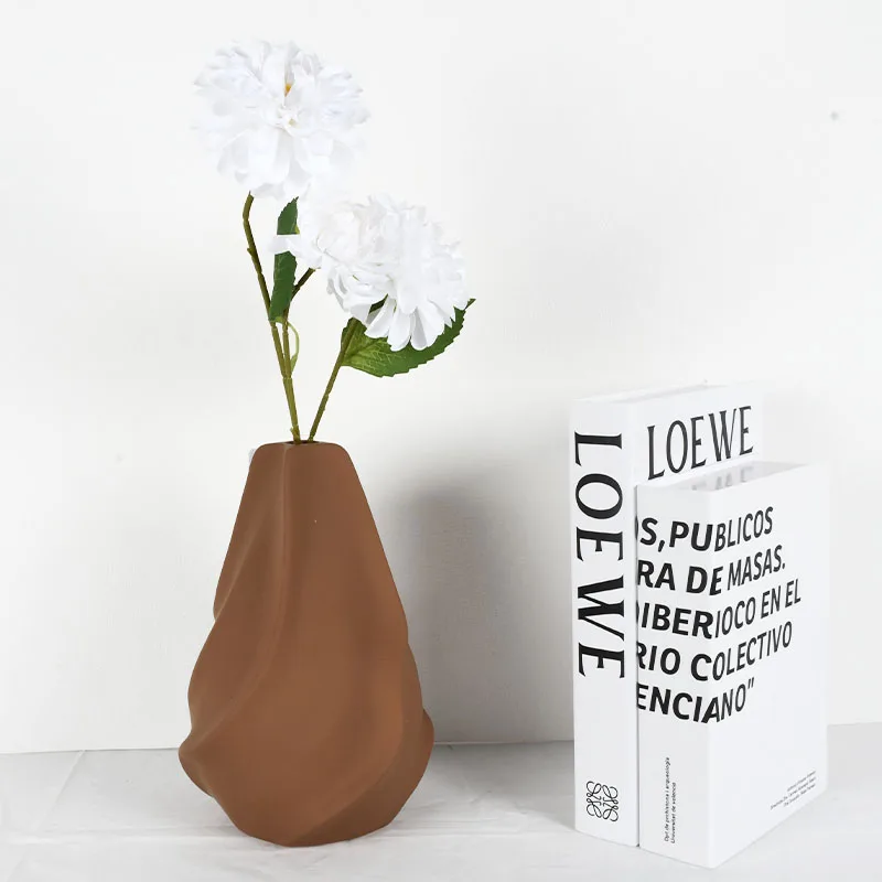 Hot Selling Decoration Office Desktop Living Room Flower Vase Ceramic wavy Flower Vase