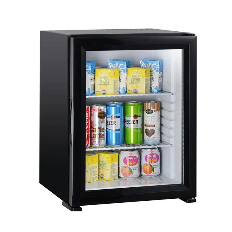 
 Дешевый стеклянный дверной термоэлектрический мини-холодильник Пельтье, 40 литров, с замком и ключом  