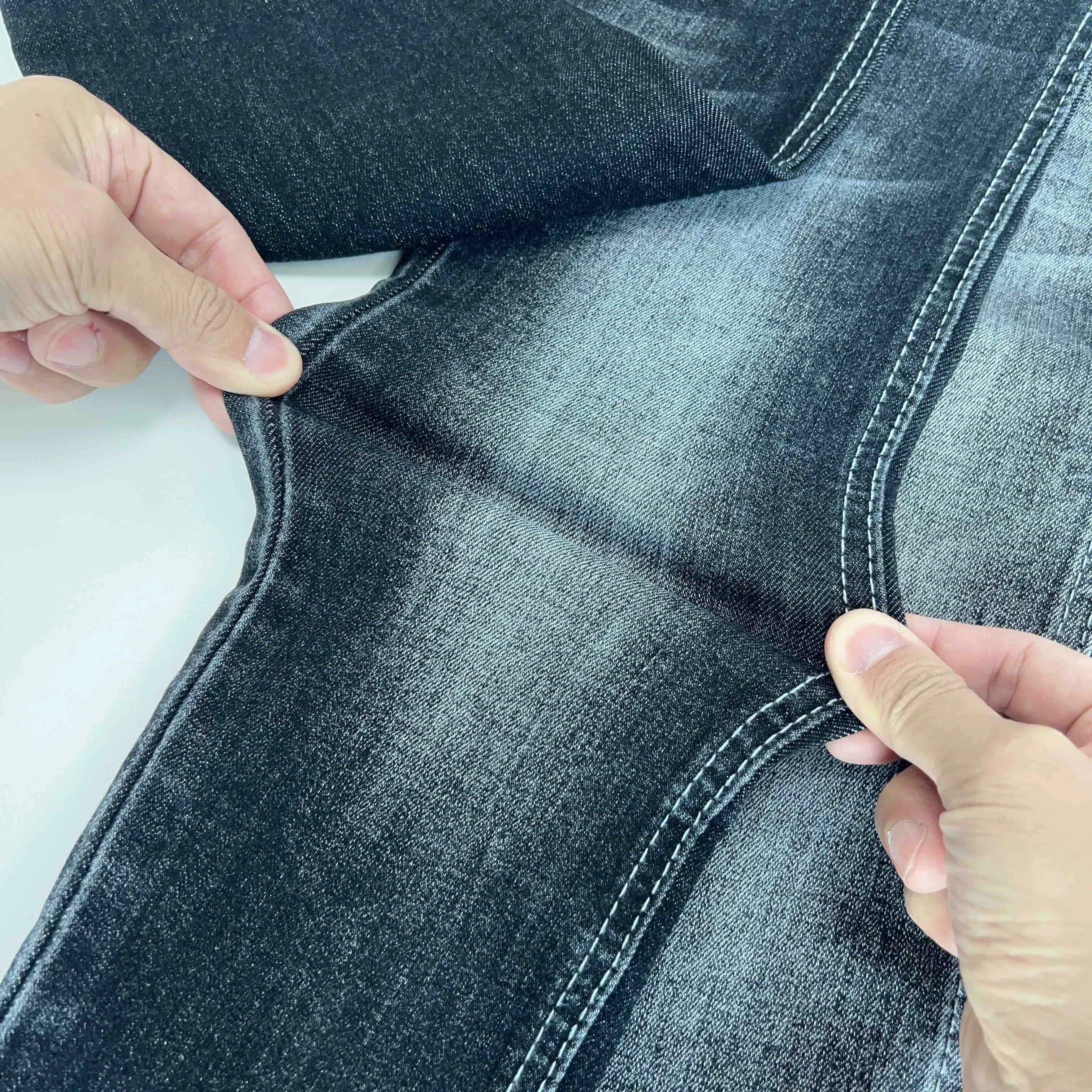 High Stretch Denim Jeans Fabric With Slub Of Good Quality Black Jeans Fabrics For Garments Denim Fabric Buyer