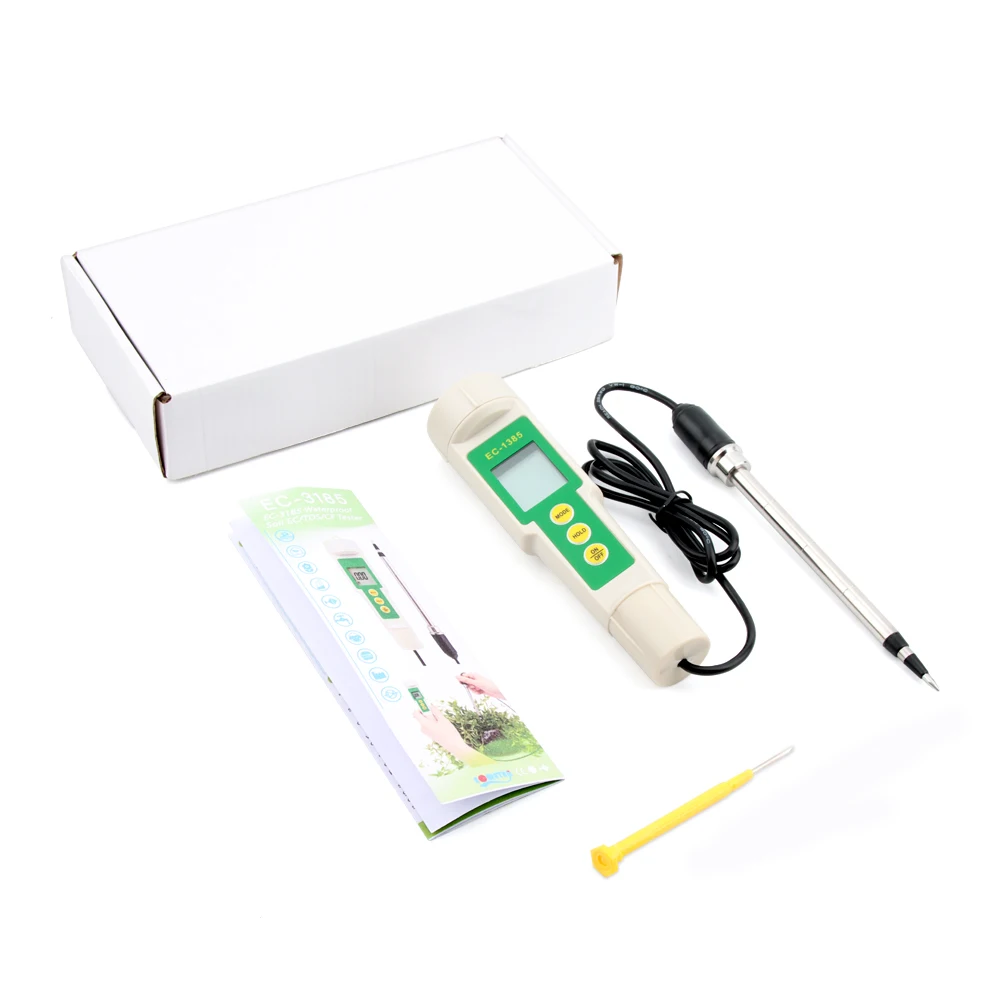 EC-3185 3 in 1 Waterproof Soil EC Tester with Cable Digital LCD Display