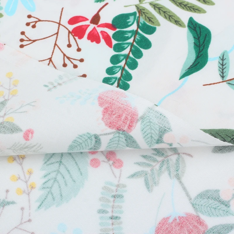Excellent Quality Floral Printed Telas Cotton Fabric Twill Quilting Patchwork Home Textiles For DIY Sewing Crafts