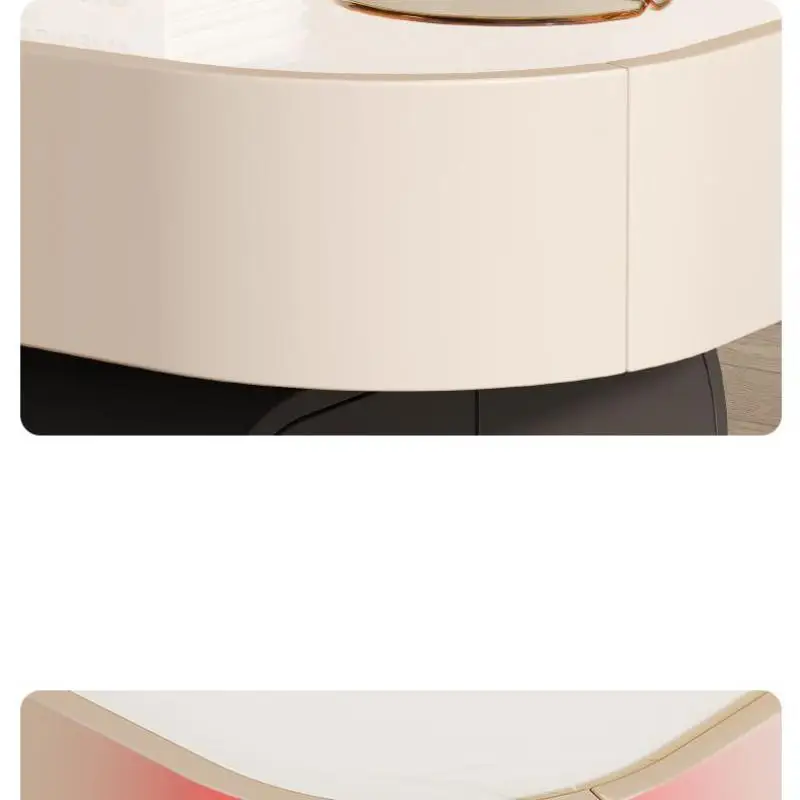 Роскошный светлый прикроватный столик современный простой круглый из массива дерева с Красной