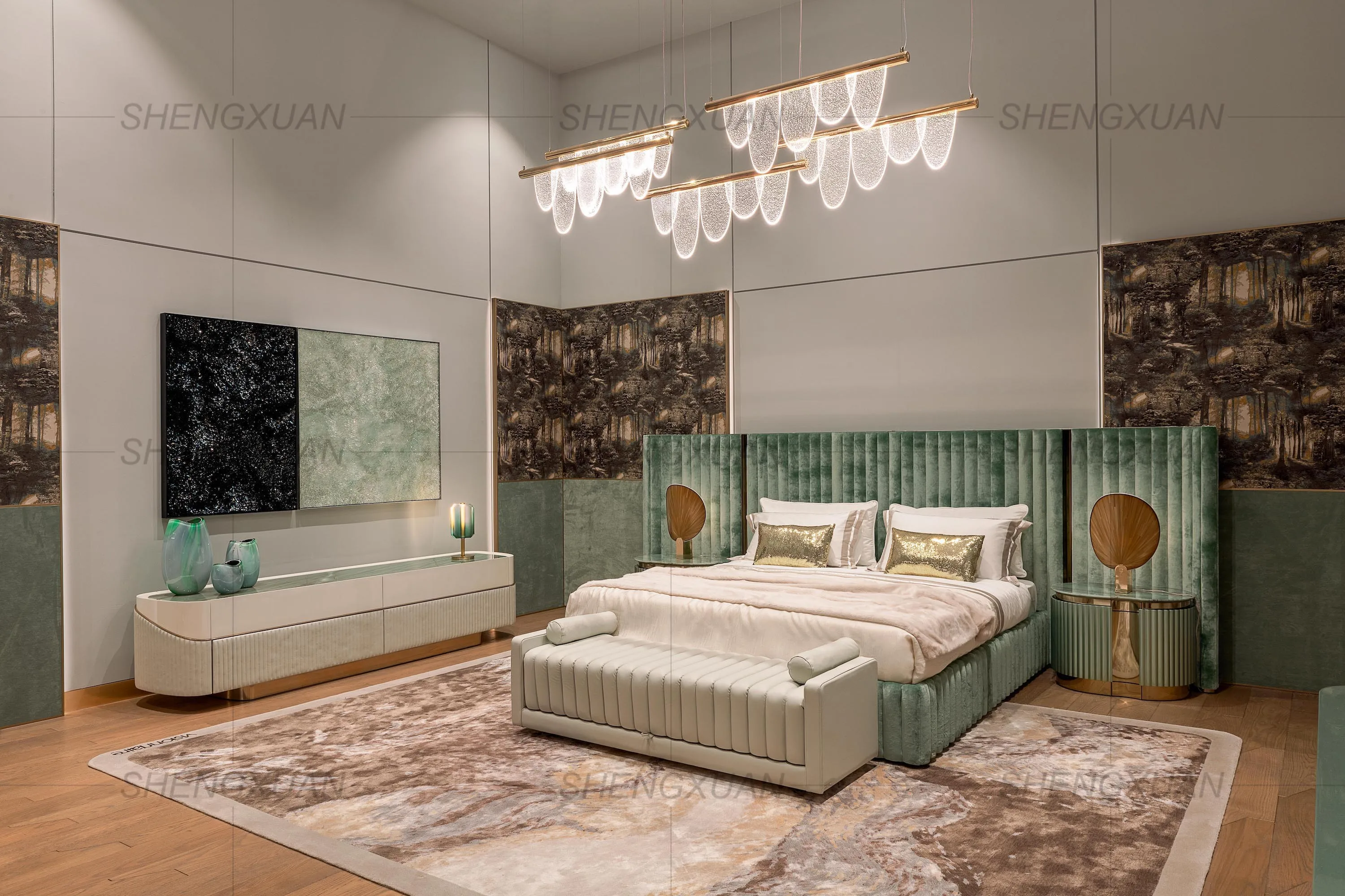 Fabric Velvet Bed Head Board For Bed With Matress Super King Size Bed Frame