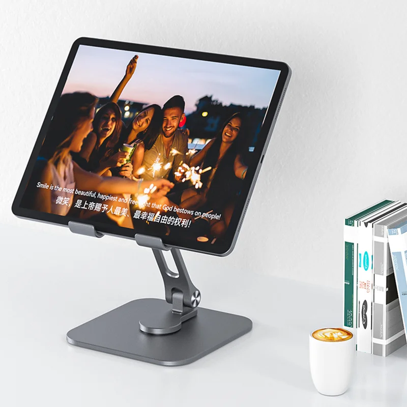 Tablet Stand Holder for Desk Dual Rod Support Aluminum Desktop Tablet Holder Adjustable Foldable Dock Multi Angl RiserCompatible