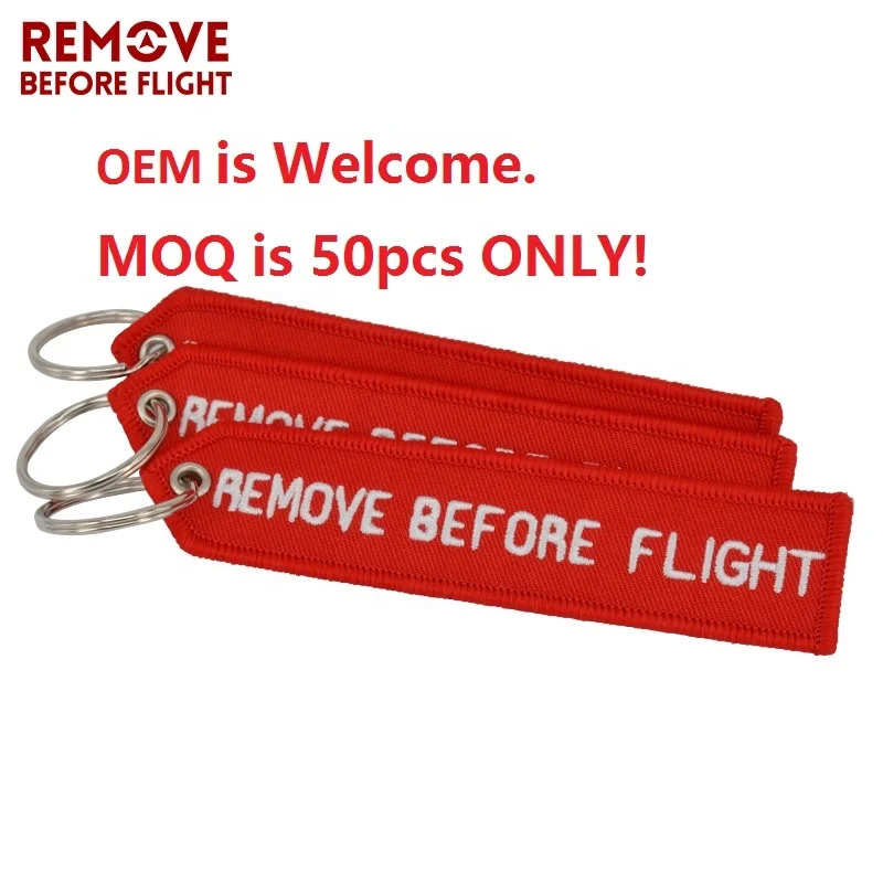 Remove Before Flight Embroidered Key Tag for Pilots