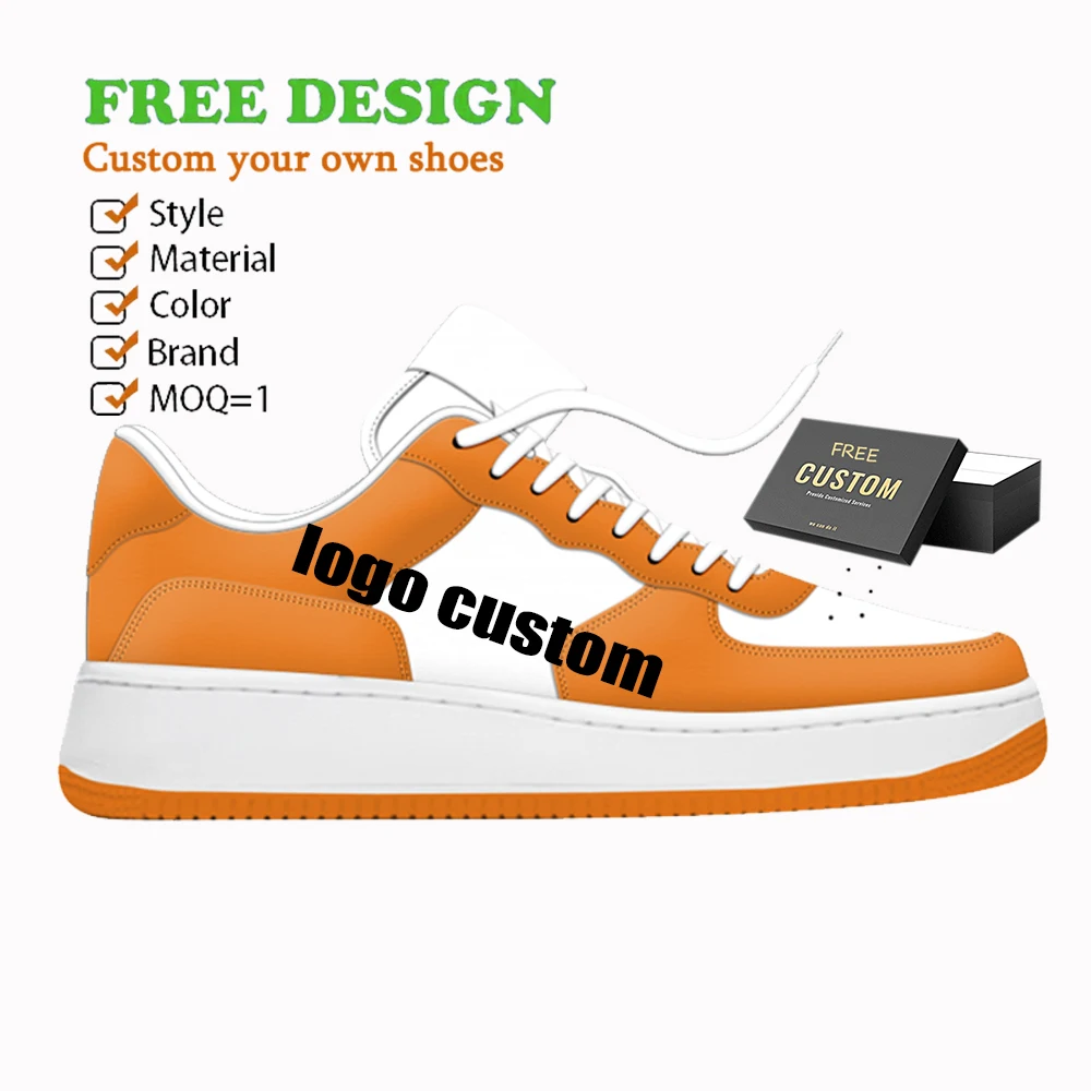 Retro 1 Logo Custom Men Skateboard Shoes Manufacture Cheap Low Cut Basketball Rubber Sole Leather PU Authentic Custom Sneaker