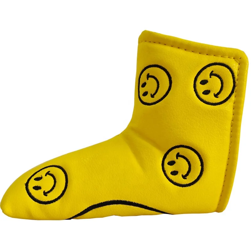 
Cheap Price Wholesale Yellow Custom PU Leather Golf Head covers 