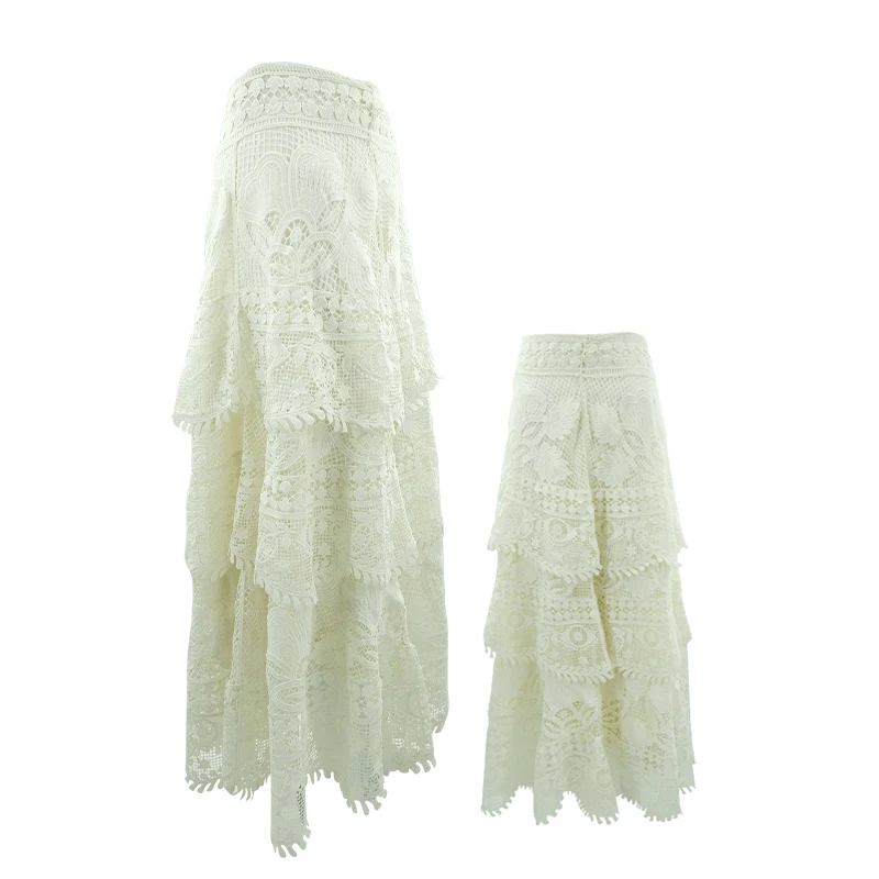 Factory manufacture ODM OEM Customized 2023 lace long skirt women  long skirt
