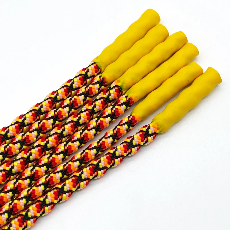 Factory custom hoodie silicone dipped drawcord shoelace garment polyester drawstring Braided cord design drawcord