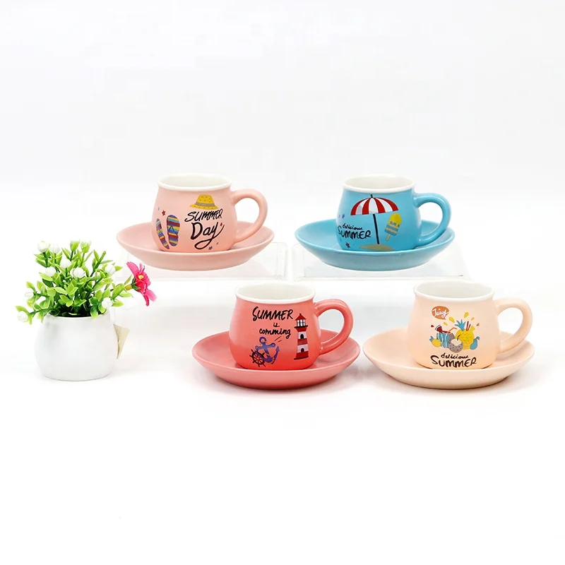 bone china ceramic ball shape coffee set with decal factory wholesale ceramic ball shape coffee cup and saucer