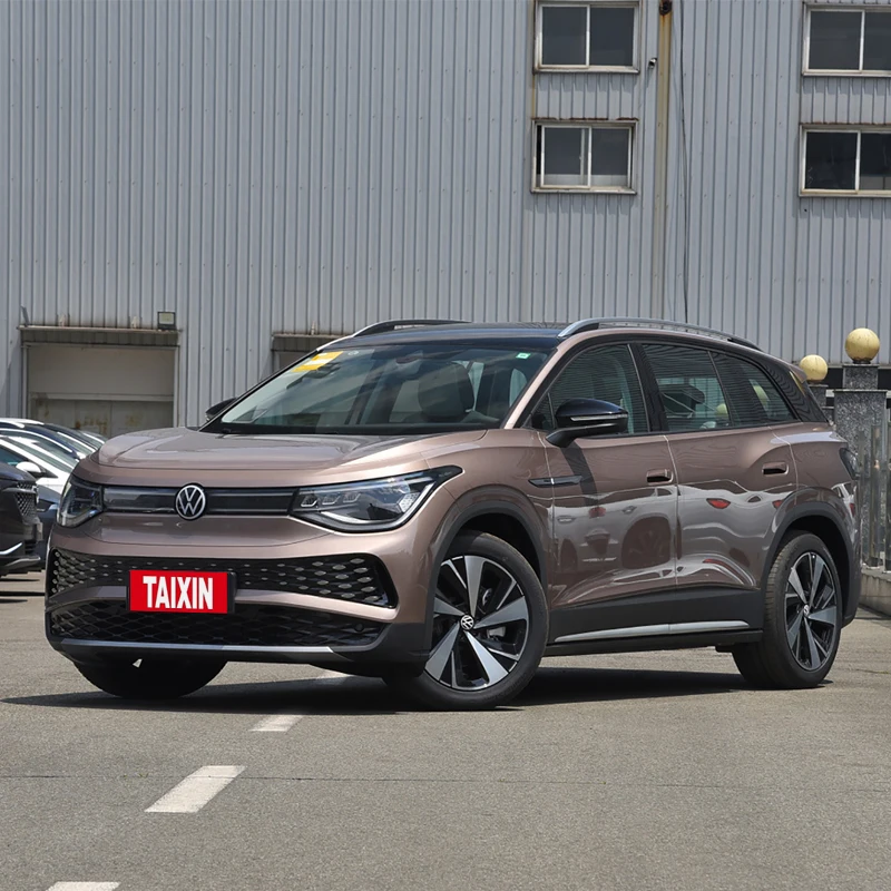 Second Hand Use Electrical Cars VW ID6 X Pro Electric Vehicle Golden 617 kilometers  Long Cruising Range Version used car car