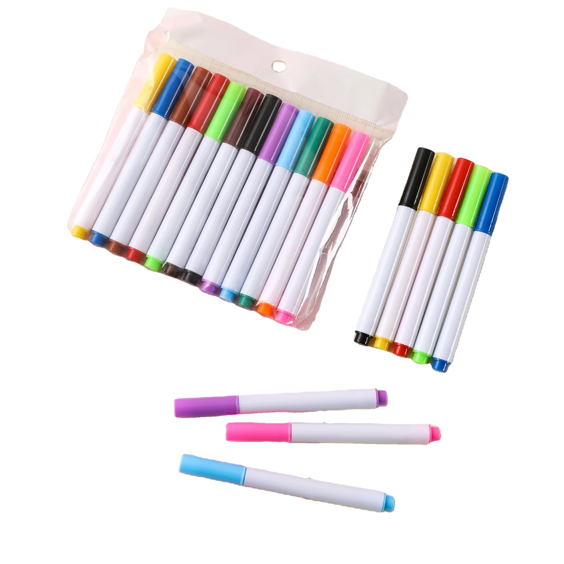 12pcs Assorted Colorful Liquid Chalk Pen Marker Dust-free Erasable White Chalkboard Water-based Non-toxic Wet Erase Markers