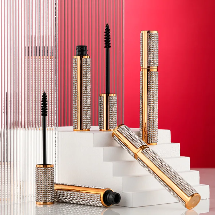 Private label new makeup 4d fiber lash mascara pink diamond tube thick curling mascara waterproof 4D silk fiber eyeLash mascara