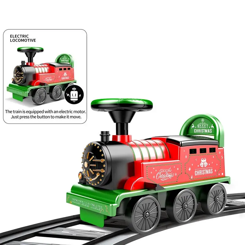 Rid On Toys Car with Lights & Sounds for Kids Electric Christmas Ride On Train Race Tracks Car Toys