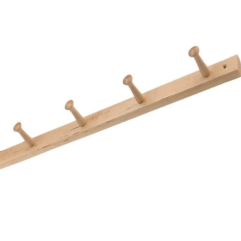 Entryway simple modern 6 hooks wall mount factory wholesale wood coat rack shelf