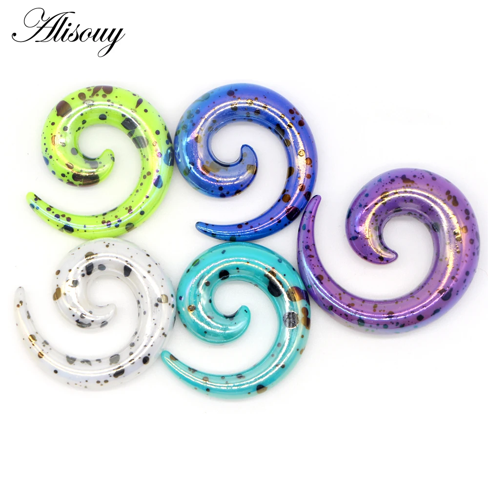 Wholesale Acrylic Ear Spiral Plugs Earring Gauges Punk Taper Expander Plug Tunnel Piercings Stretcher Kits Body Piercing Jewelry