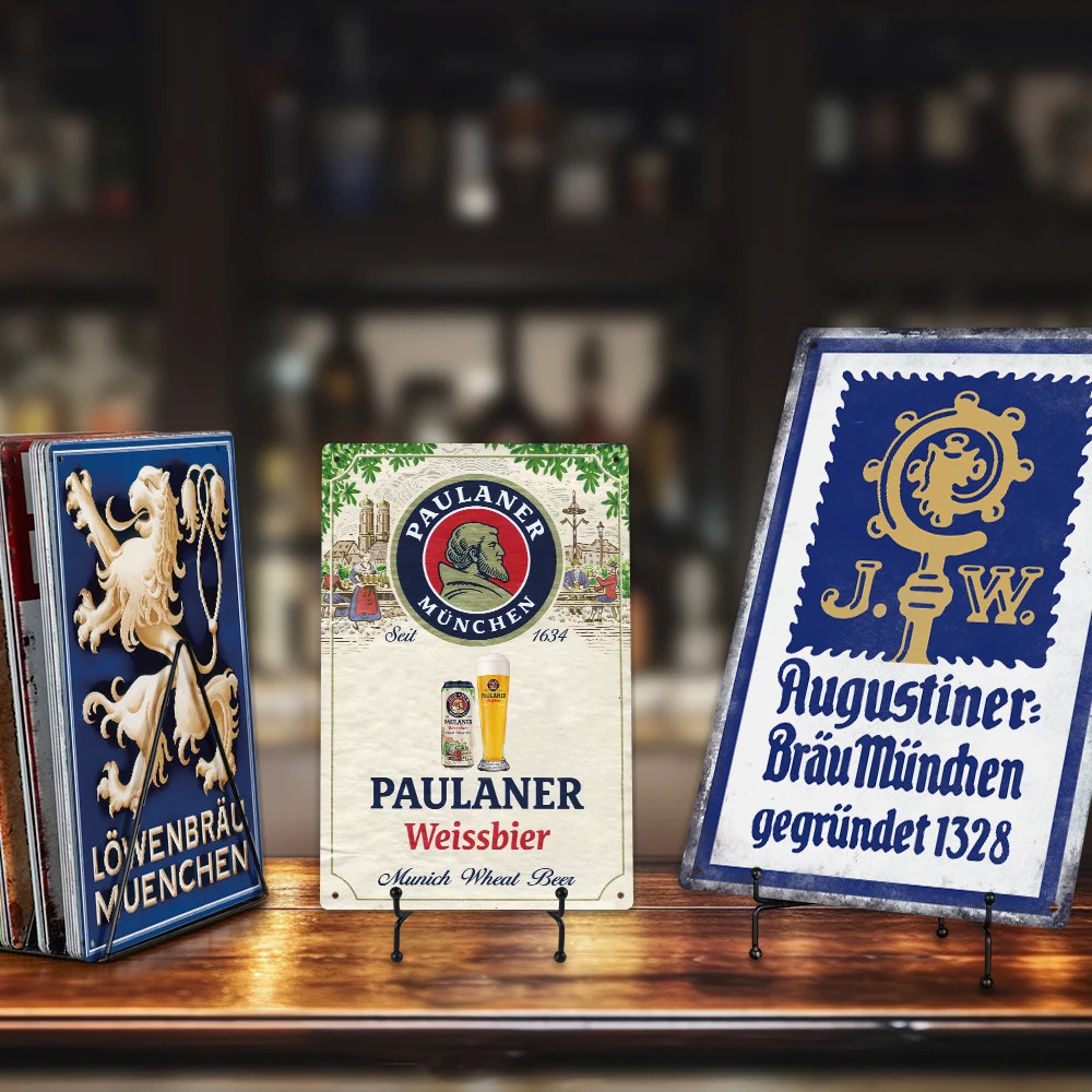 Putuo Decor Germany Beer Brand Metal Wall Sign for Bar Man Cave Home Pub Decor Vintage Tin Sign