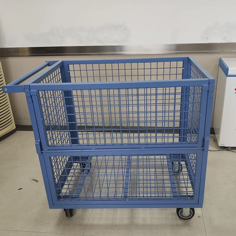 Safe and Reliable stackable logistic table trolley mesh logistics storage cage