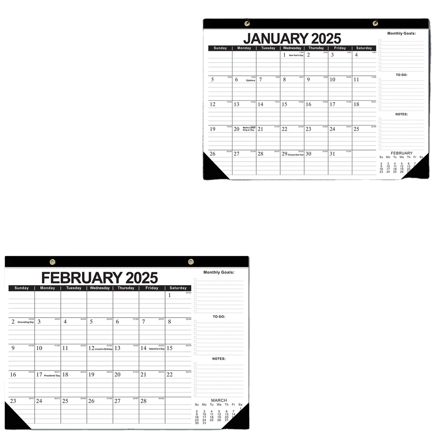 Custom 18x24 inch calendar monthly weekly planner advent wall calendars