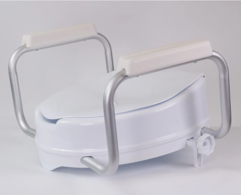 SUNCARE Height Adjustable Elevated 4 Inches PP Commode Homecraft Raised Toilet Seat With Armrest