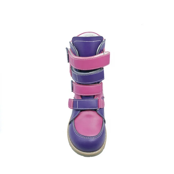 High long fashion girl AFO medical orthopedic boots children microfiber leather winter clubfoot shoes made guangdong factory