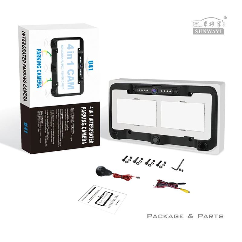 Car reversing aid video IR US licence plate car rear back camera parking sensor