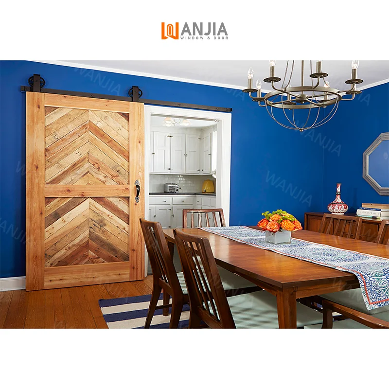 Honest supplier of modern latest design partition room door interior sliding barn door wooden barn door