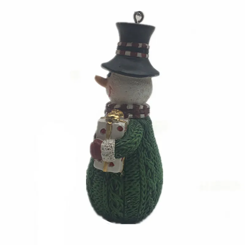 
Christmas Decoration Green Wool Scarf Hanging Snowman Statue Decorative Ornament Sculpture 
