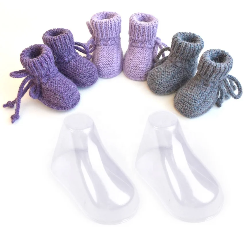 Eco-friendly Clear Plastic Baby Feet Display Baby Booties Crochet Shoes Socks Showcase, Toddler Shoe Forms Stand HolderHA01537