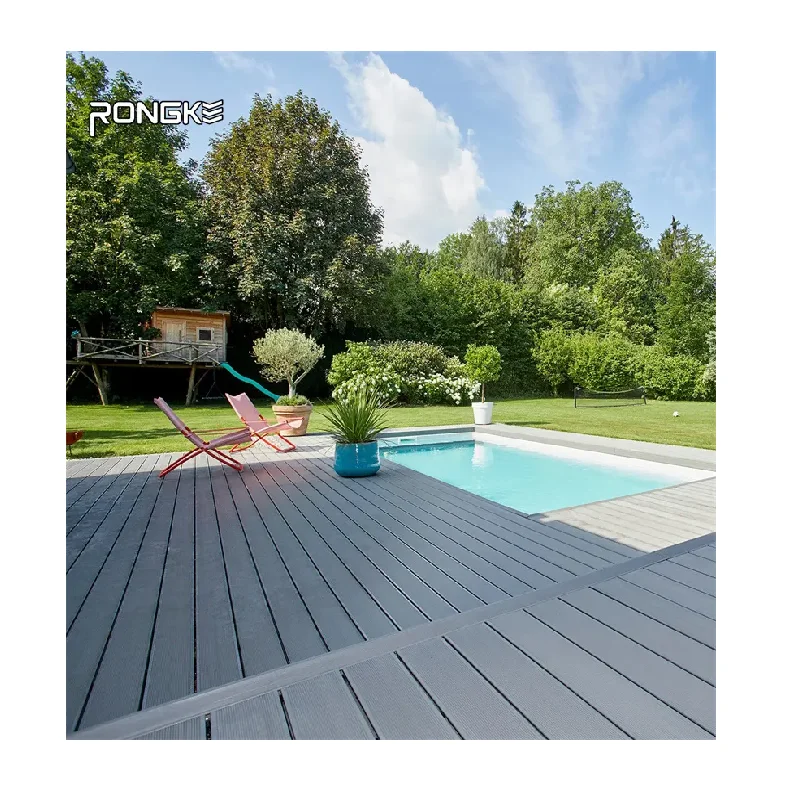 Rongke Durable Easy To Install WPC Composite Solid Decking Building Materials For Outdoor