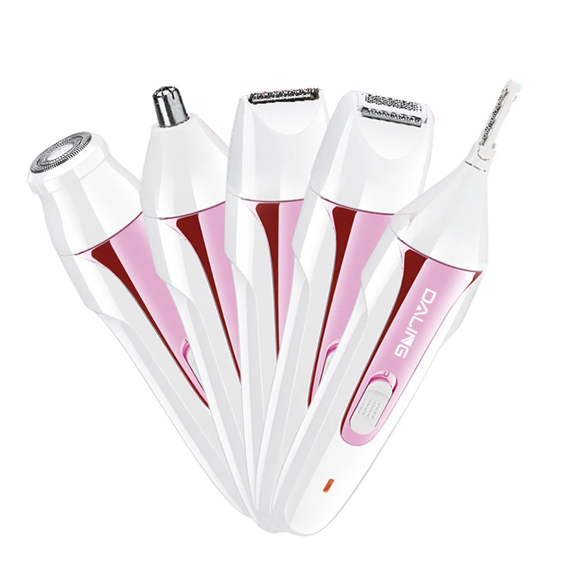 DL-6019 5 in 1 Hair Removal Shaver Beauty Mini Portable Shaver For Women Nose Trimmer Cutter Eyebrow
