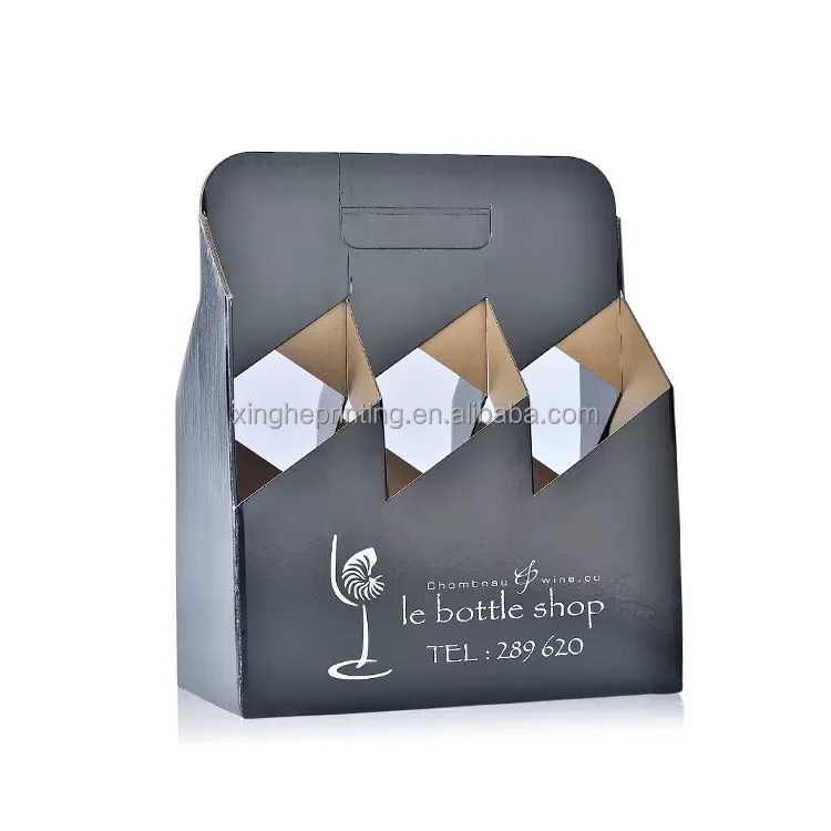Factory Price Customizable Wine Box Cardboard 6 Pack Beer Bottle Carriers Beer Packaging Carton Box Manufacturer