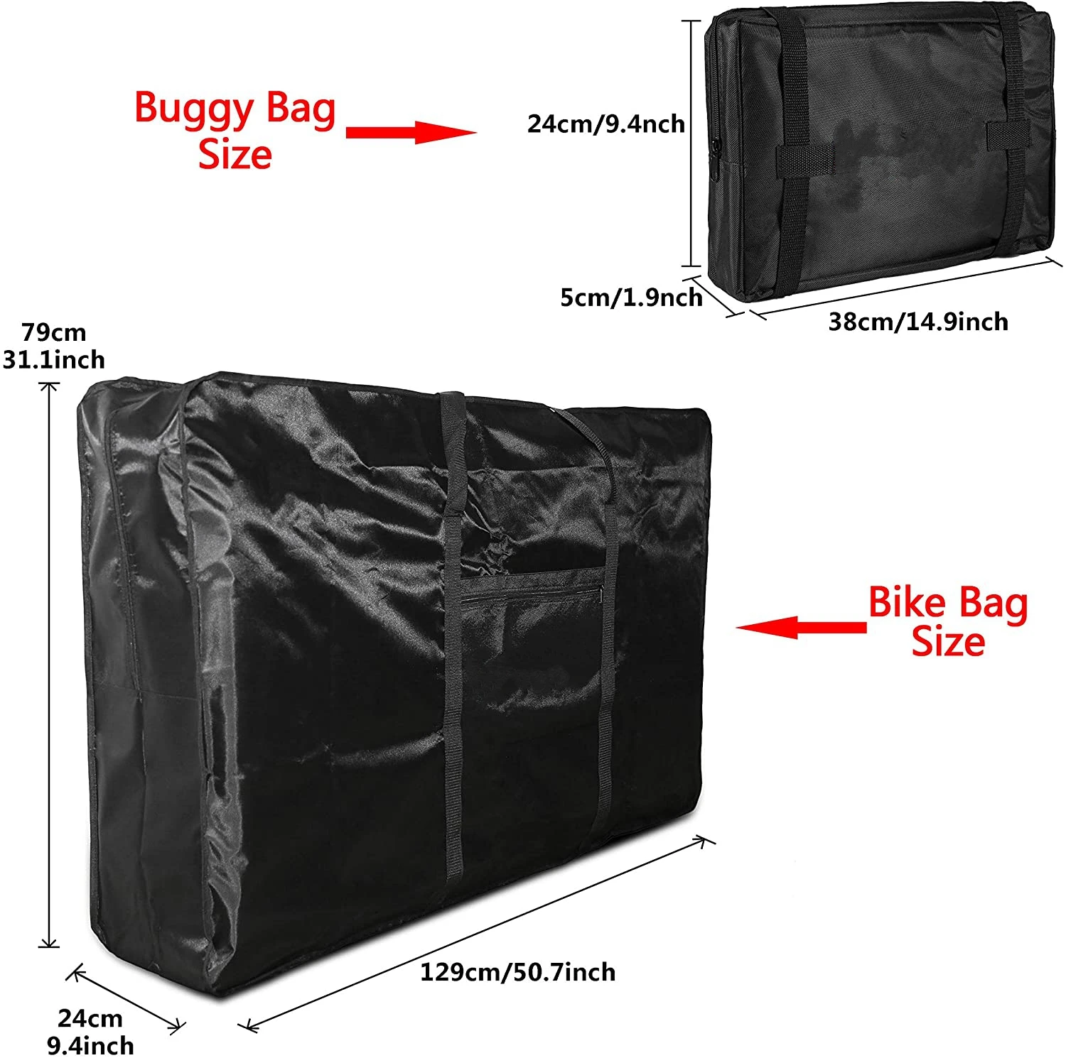 26-Inch Folding Bike Transport Bag Customizable Waterproof Bicycle Case for Train Air Travel & Cycling Use