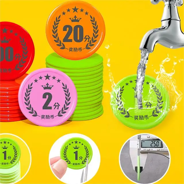 New Custom Eco-Friendly Plastic Game Token Coin Colorful Stamping Souvenir plastic game tokens