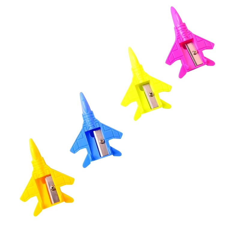 ETAPS-039 Cartoon Cute Plane Shape Small Pencil Sharpener Manual Customised Single Hole Plastic Pencil Sharpener