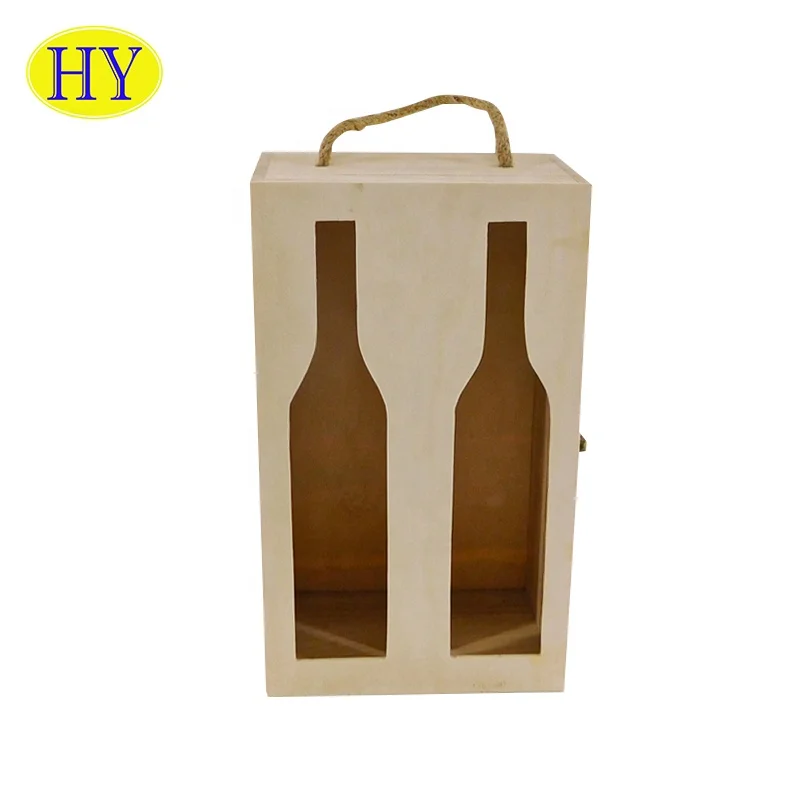 Оптовая продажа, недорогая НЕОБРАБОТАННАЯ деревянная коробка для хранения вина, деревянная коробка для хранения