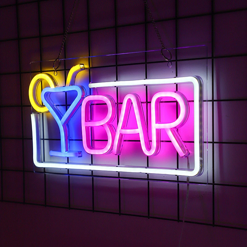 Decoration Lights hot selling neon bar signs custom led neon sign lights open business advertising board 5V
