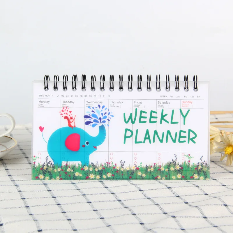 
PP cover spiral ring binding weekly planner mini student office cute notebook 