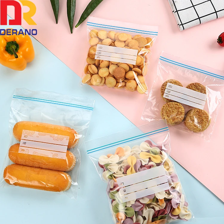 WEIFANG DERANO Custom Resealable Food Packaging Ldpe Plastic Zip lock Bags Reclosable Food Grade Slider Zipper Bags Freezer bag
