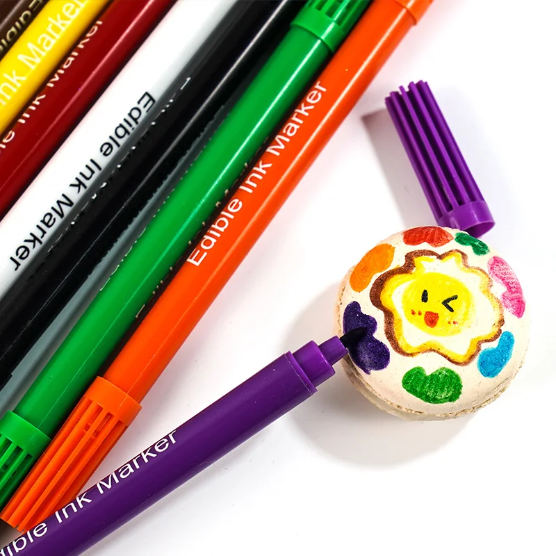Food Grade Double Sided Edible Marker Pens Food Coloring Pens Edible Ink Markers Perfect for Pen Cookie Paint