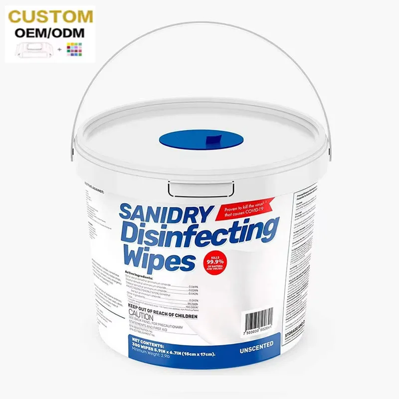 Multi-Surface Clean And Fragrance-Free Disposable Nonwoven Cleaning Wipes Barrel Industrial Wet Wipes