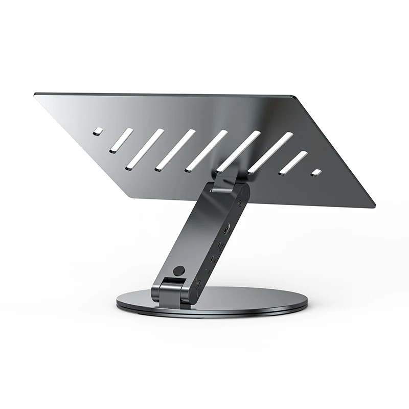 OEM Acceptable Metal Phone Holder Aluminum USB Hub 3.0, Adjustable Height Desk Stands Laptop Stand