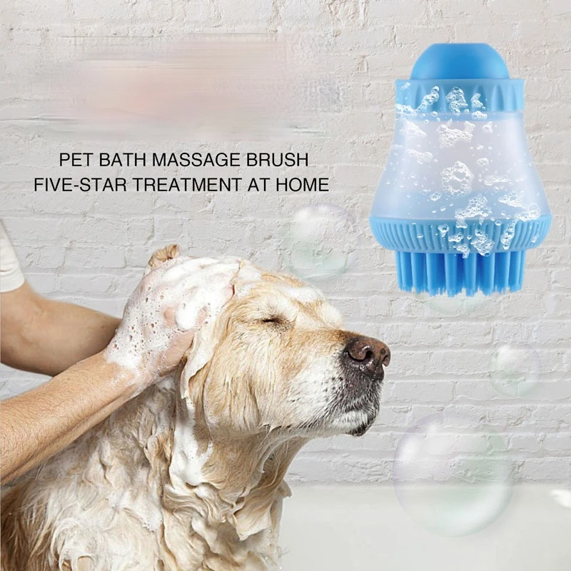 
Fast and Easy Dogs Silicone Dog Cat Bath Cleaning Brush Horse Grooming Massage Brush Pet Scrubber Shampoo dog Bath Washer 